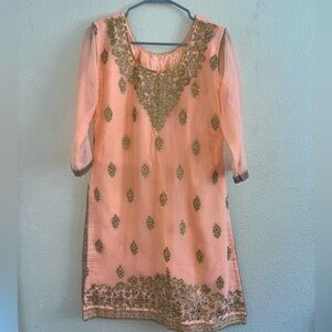 Peach Kameez with palazzo pants